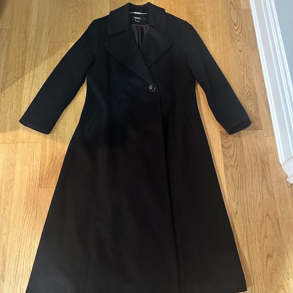 DKNY Jackets & Blazers - DKNY Elegant Black Wool Cashmere Blend Maxi Coat, Size 14